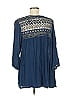 Ariat 100% Rayon Blue 3/4 Sleeve Blouse Size M - photo 2
