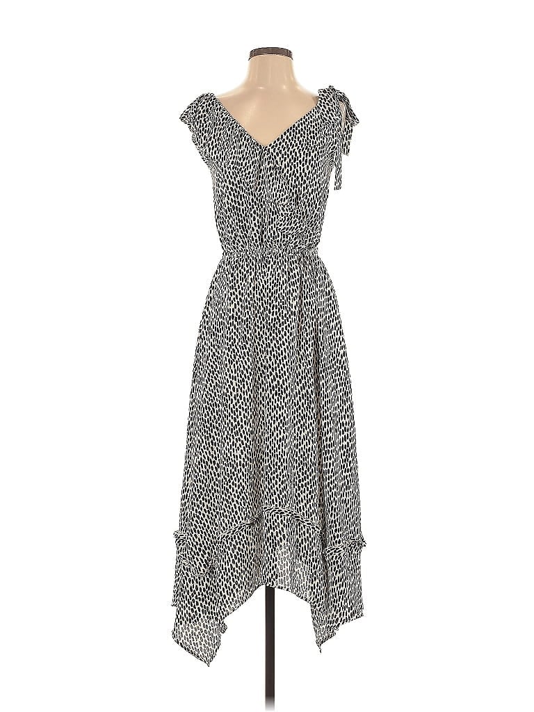 Who What Wear 100% Polyester Polka Dots Gray Casual Dress Size XS - photo 1