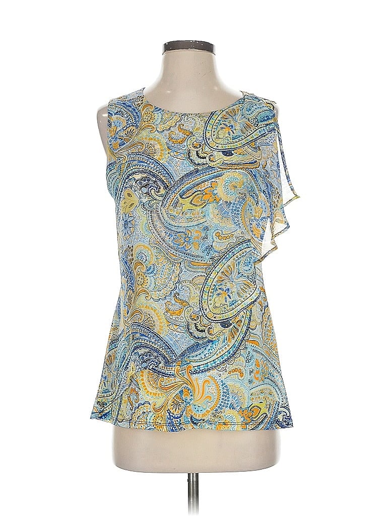 Click to view more detailed imagery on our partner's website Pre-owned Roz & Ali Sleeveless Blouse In Blue