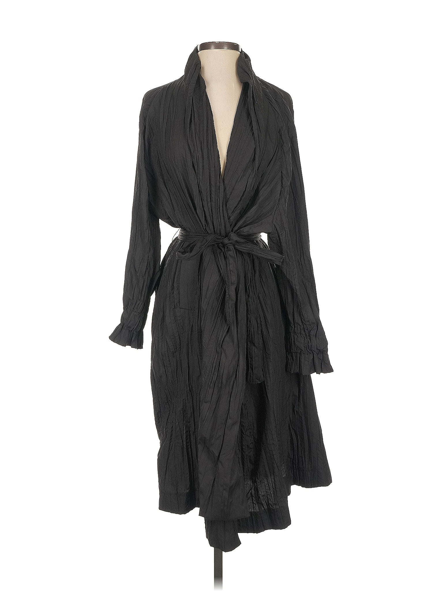 Zara Basic 100% Polyester Gray Trenchcoat Size S