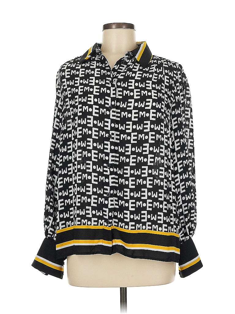 Pre-owned Eva Mendes By New York & Company Long Sleeve Blouse In Black