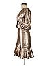 ML Monique Lhuillier 100% Polyester Metallic Silver Cocktail Dress Size 8 - photo 5