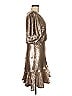 ML Monique Lhuillier 100% Polyester Metallic Silver Cocktail Dress Size 8 - photo 4