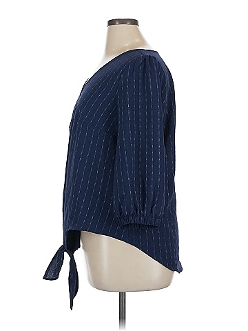 Olivia & Martin 100% Polyester Blue 3/4 Sleeve Blouse Size 1X