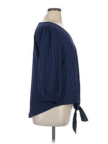 Olivia & Martin 100% Polyester Blue 3/4 Sleeve Blouse Size 1X