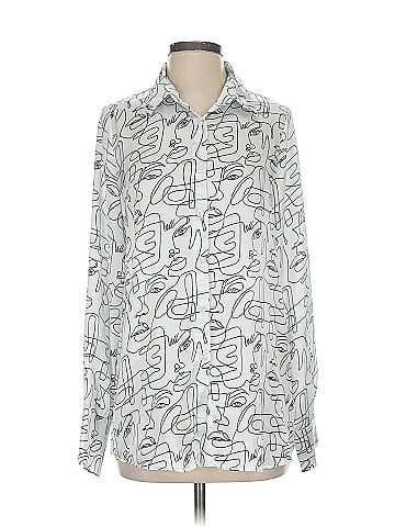Kenzo 100% Cotton White Long Sleeve Button-Down Shirt Size EU (IT) 36 / US 0