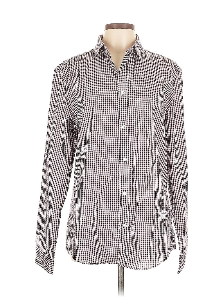 Pre-owned H&m Long Sleeve Blouse In Burgundy