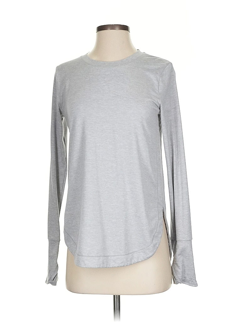 Pre-owned Athleta Long Sleeve T-shirt In Gray