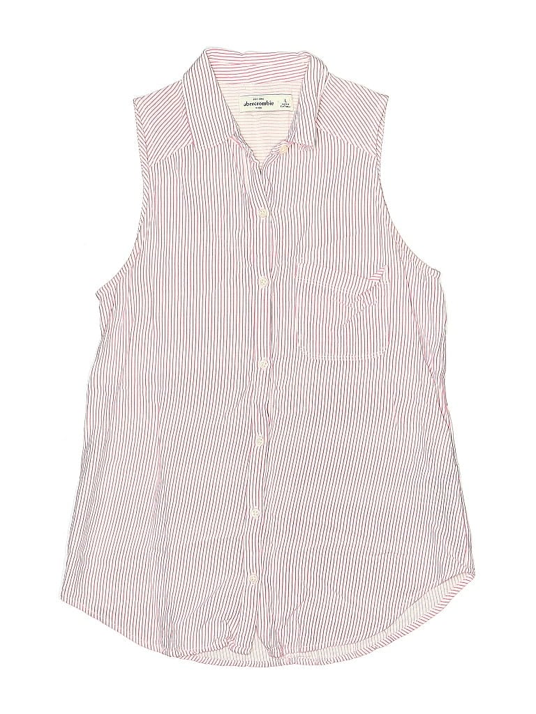 Abercrombie 100% Viscose Pink Sleeveless Button-Down Shirt Size L (big kids) - photo 1