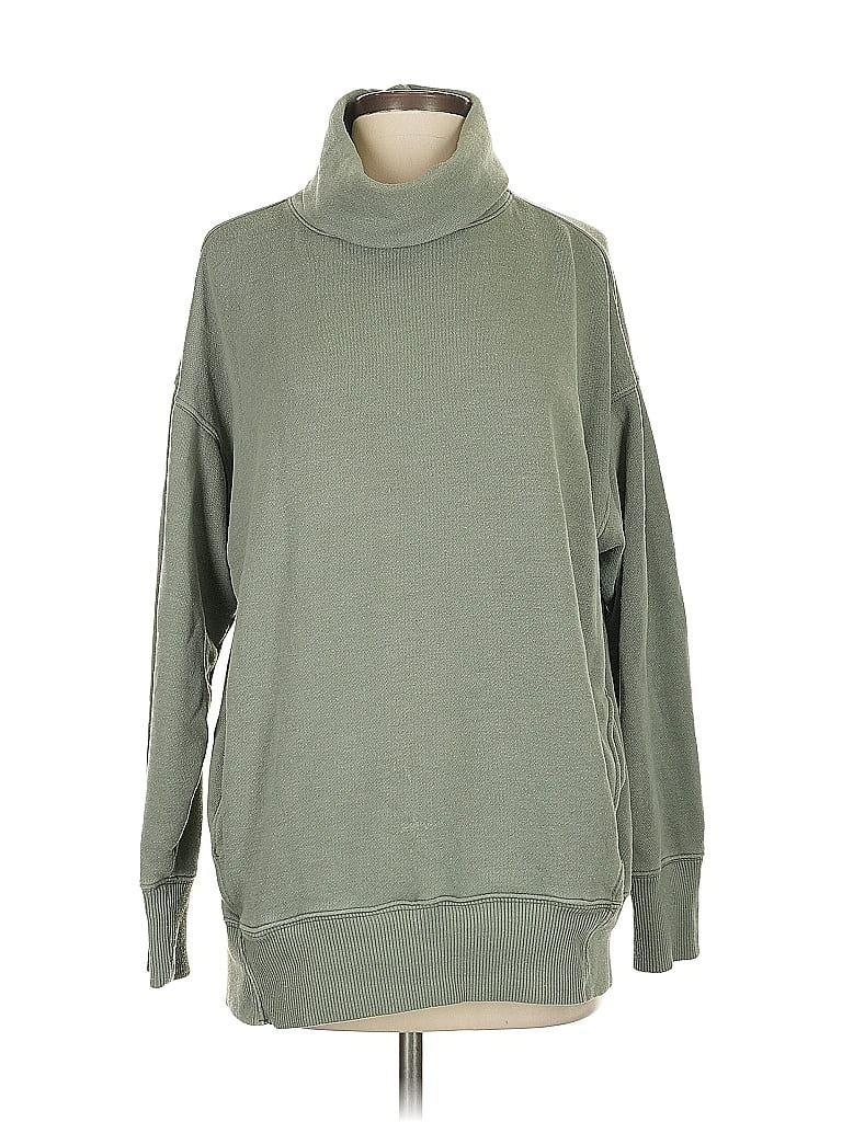 Pre-owned Aerie Turtleneck Sweater In Green