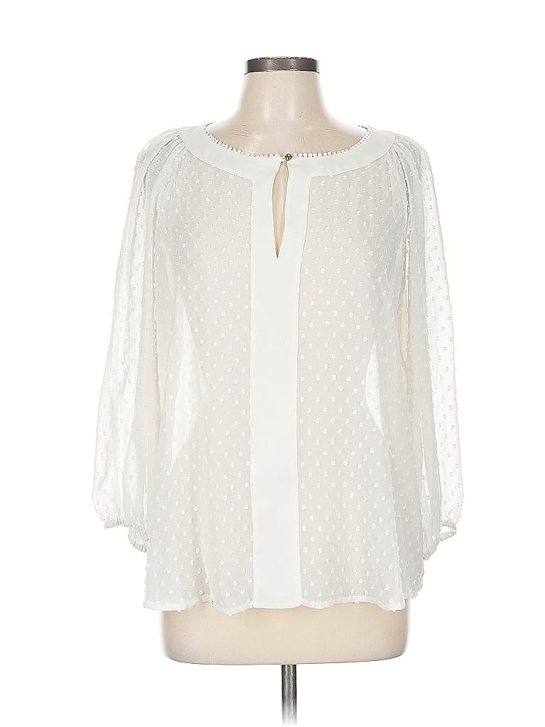 Pre-owned Mng By Mango 3/4 Sleeve Blouse In White