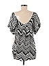 Ella Moss 100% Rayon Silver Short Sleeve Top Size 1 - photo 2