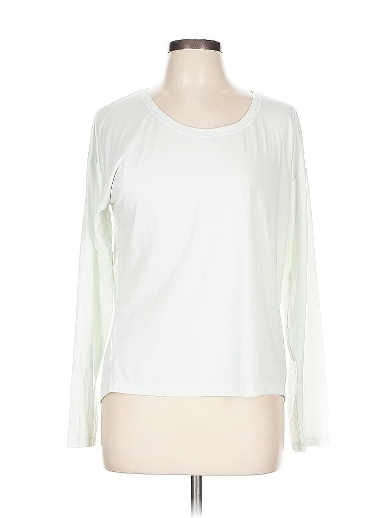Pre-owned Athleta Long Sleeve T-shirt In White