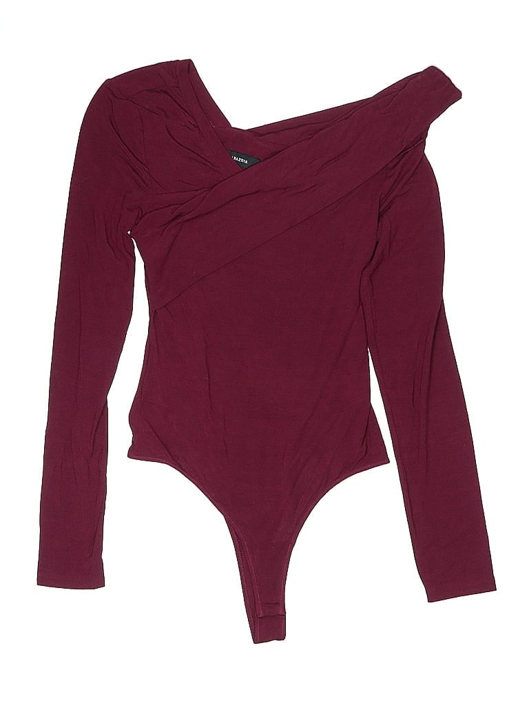 Pre-owned Bcbgmaxazria Bodysuit In Burgundy