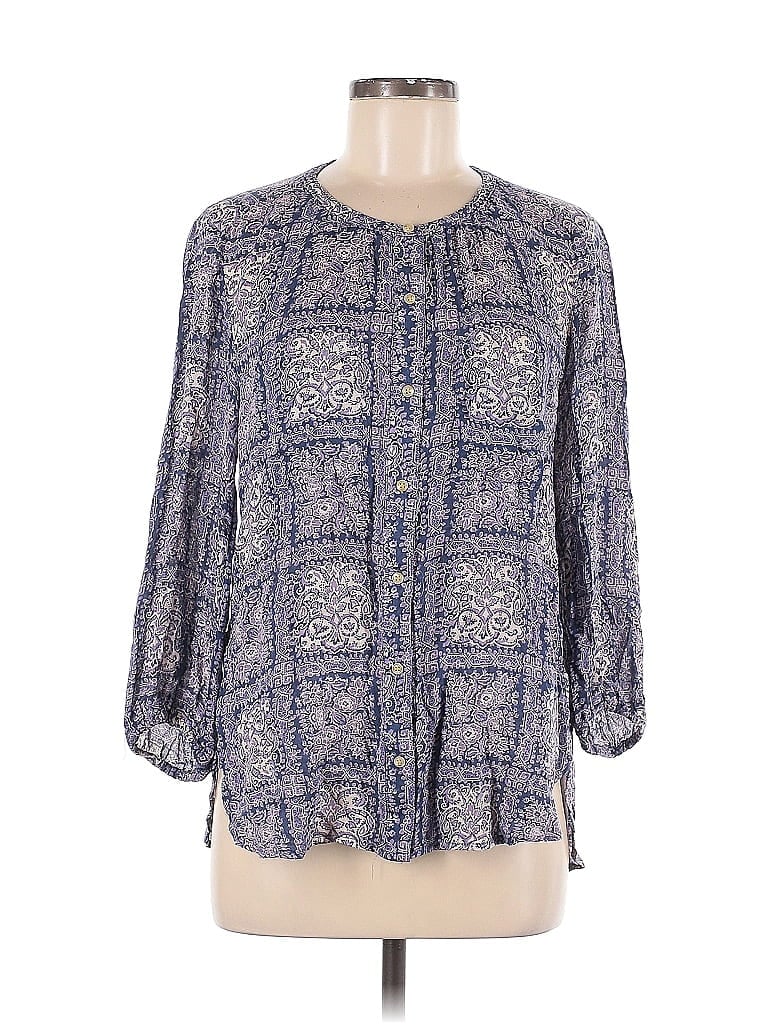Akemi + Kin 100% Viscose Blue Purple 3/4 Sleeve Blouse Size M - photo 1