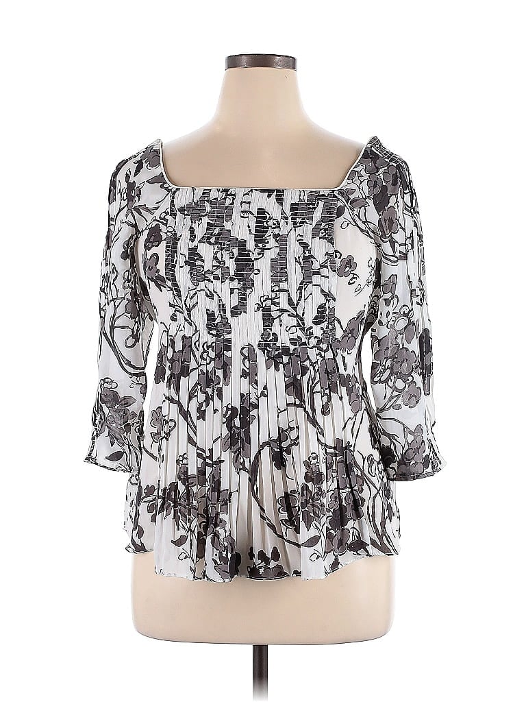 ECI Silver 3/4 Sleeve Blouse Size 14 - photo 1