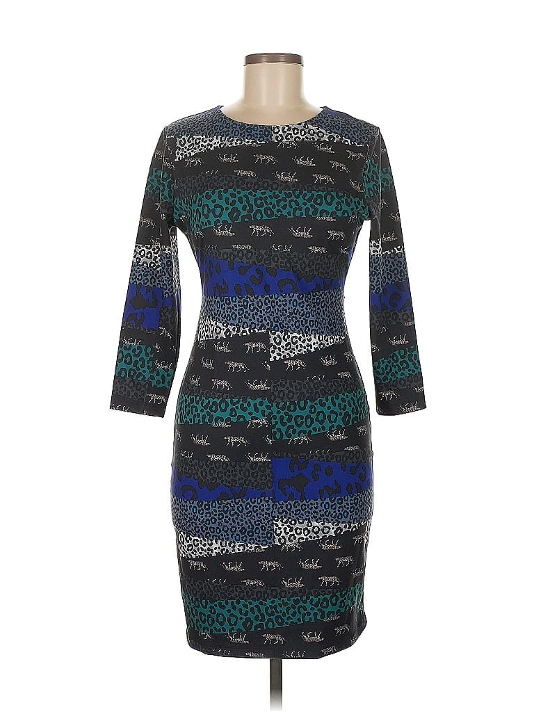 Victoria Sport Graphic Teal Cocktail Dress Size M - photo 1