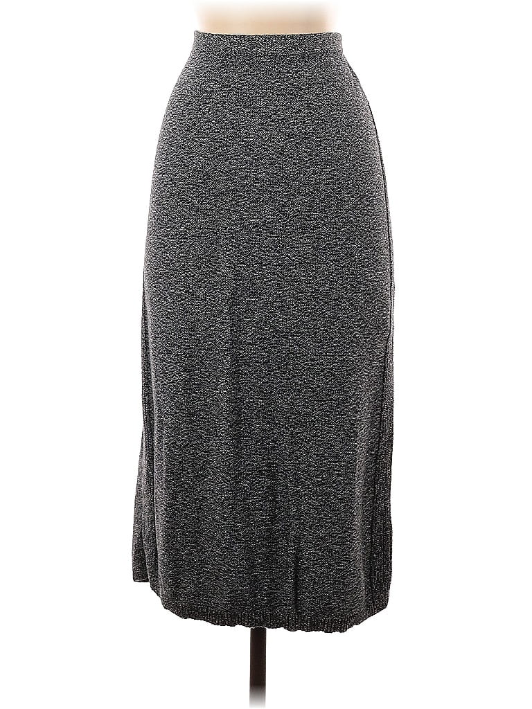 Purejill Solid Gray Casual Skirt Size S - photo 1