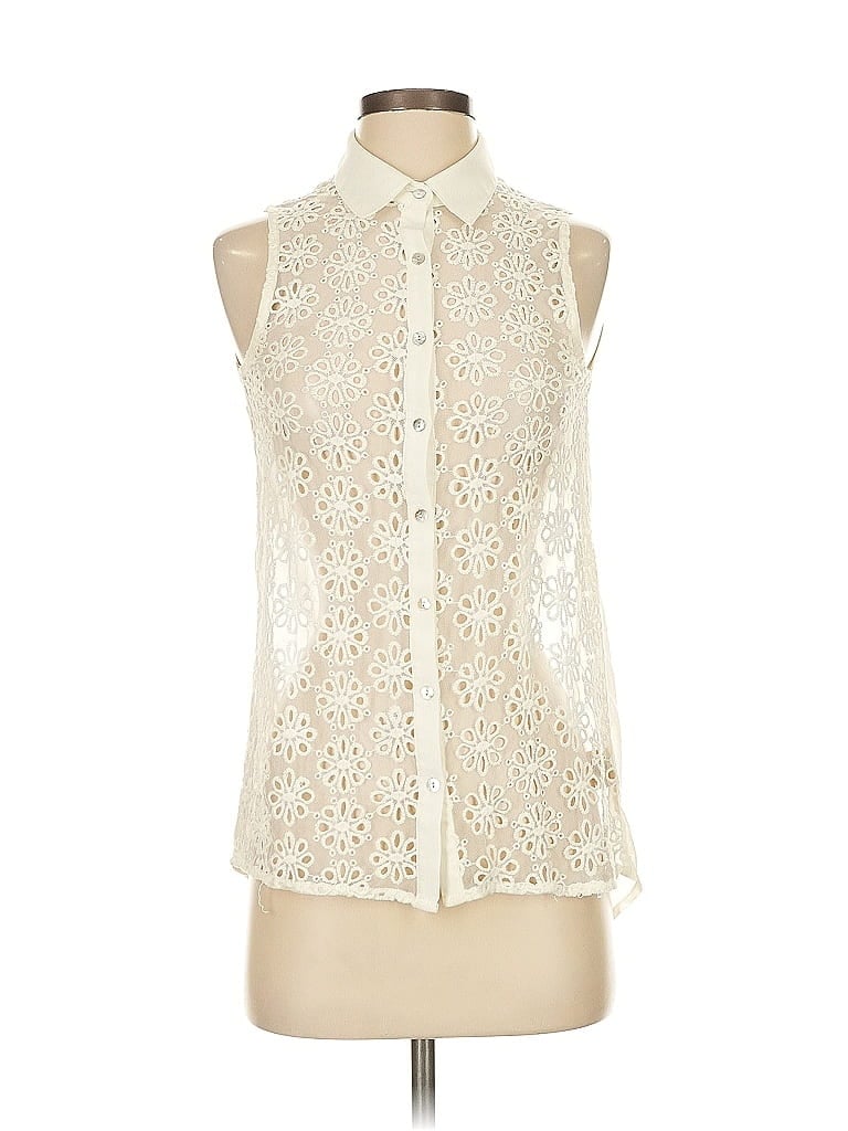 Mystree 100% Polyester Ivory Sleeveless Blouse Size S - photo 1