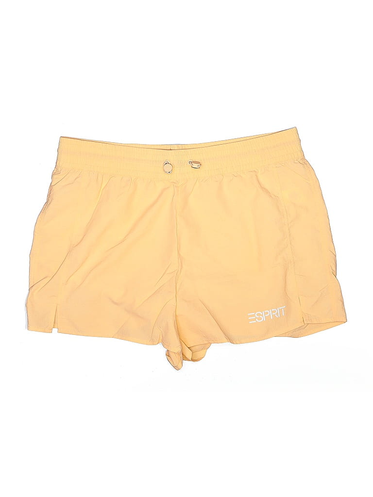 Esprit 100% Nylon Solid Yellow Athletic Shorts Size L - photo 1