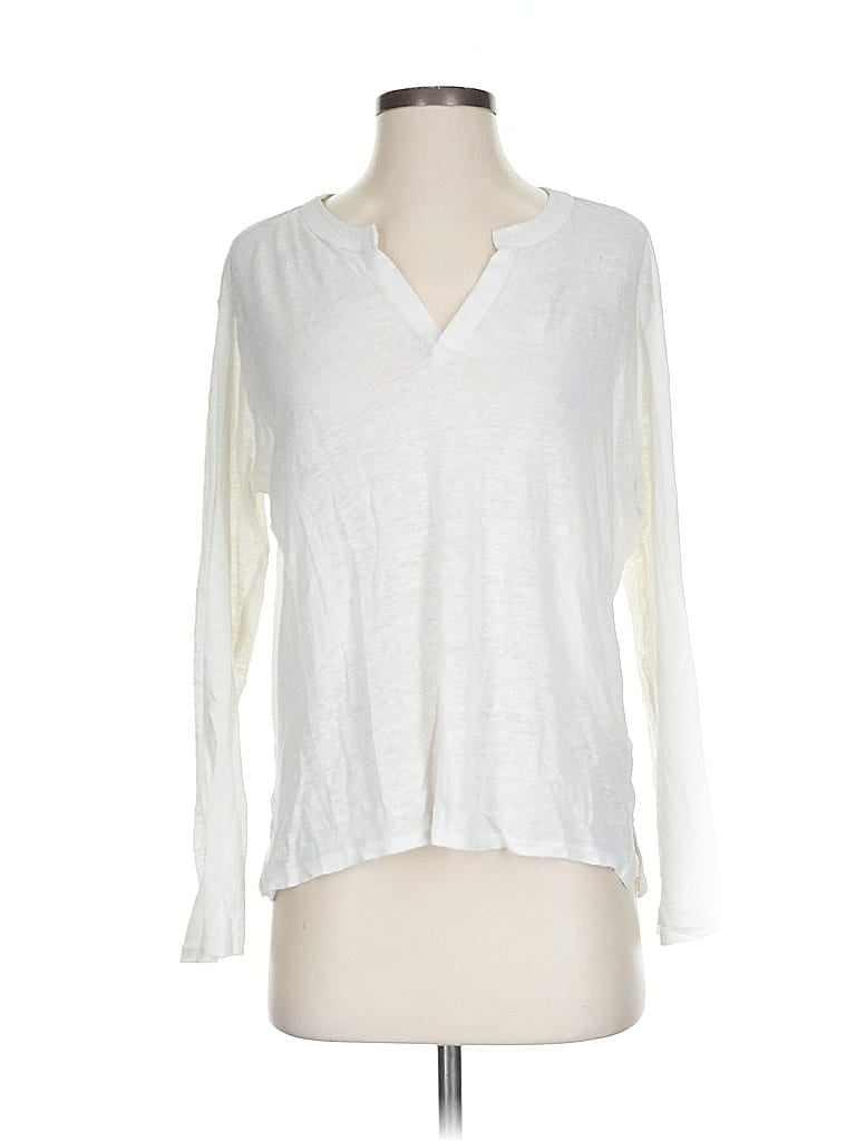 Scotch & Soda 100% Linen Ivory Long Sleeve Top Size P (petite) - photo 1