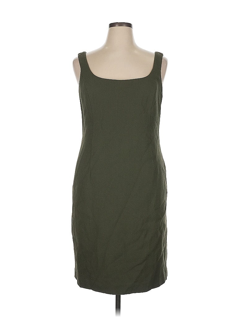 Teri Jon by Rickie Freeman Solid Green Casual Dress Size 14 79 off