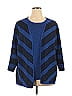 Alfred Dunner Chevron-herringbone Blue Cardigan Size 1X - photo 1
