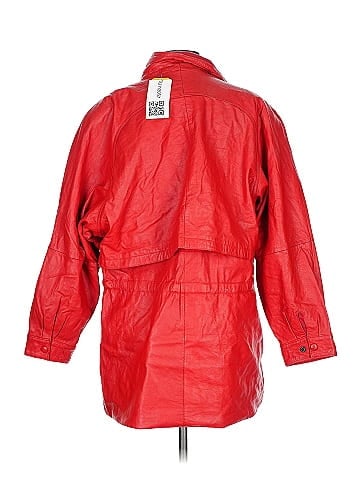 Wilsons Leather Red Leather Jacket with Belt (view 2)