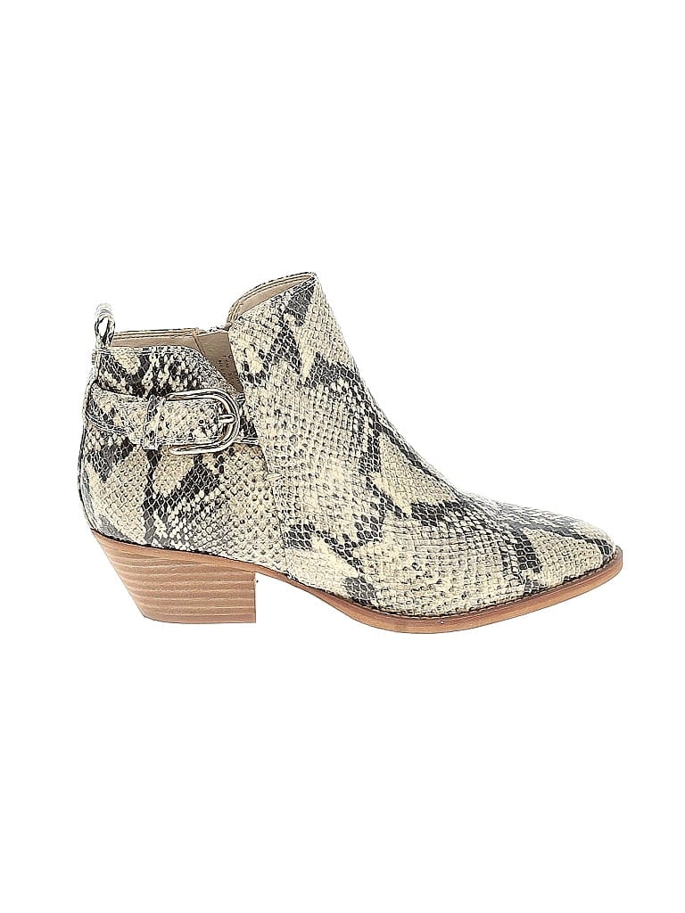 Sam Edelman 100% Leather Animal Print Ivory Ankle Boots Size 7 1/2 - photo 1