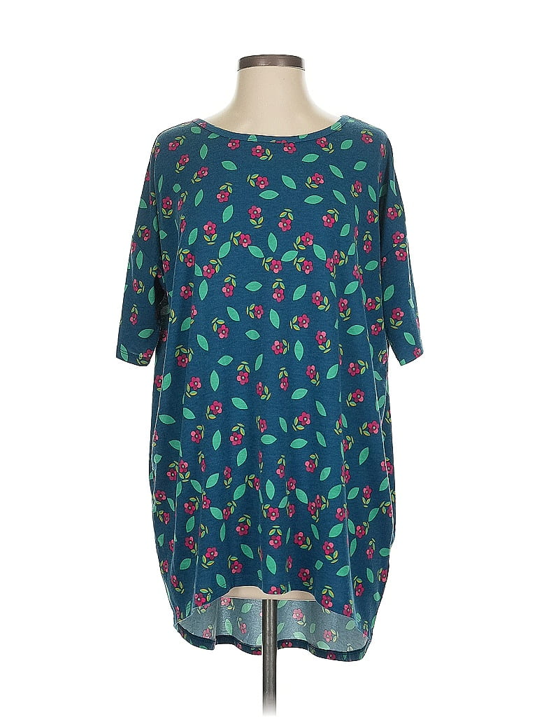 Pre-owned Lularoe 3/4 Sleeve T-shirt In Blue