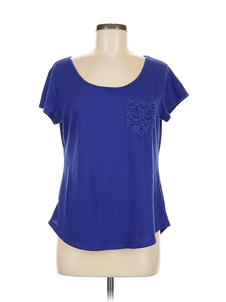 Soho Blue Short Sleeve Top Size M - photo 1