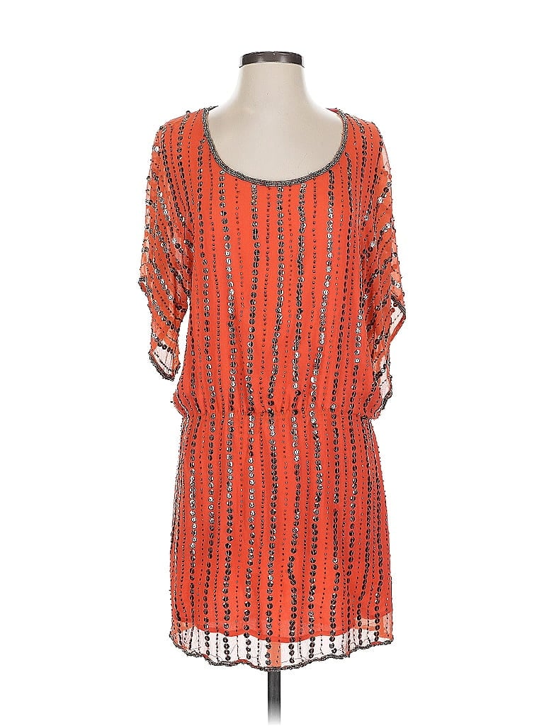 Arden B. 100% Polyester Orange Casual Dress Size S - photo 1