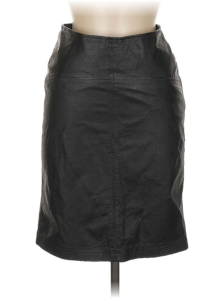 Pre-owned Compagnie Internationale Express Leather Skirt In Black