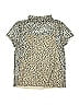 Justice 100% Polyester Animal Print Gold Short Sleeve Blouse Size 10 - photo 2