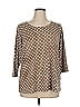 Susan Graver Polka Dots Brown 3/4 Sleeve T-Shirt Size 1X - photo 1