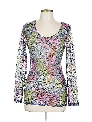 Mudd Vibrant Blue Lace Long Sleeve (view 1)