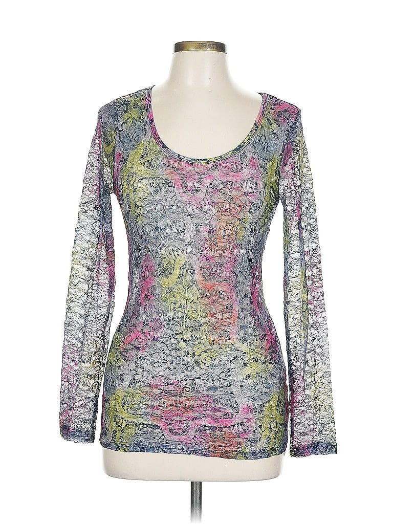 Pre-owned Mudd Long Sleeve Top Silver Scoop Neck Tops