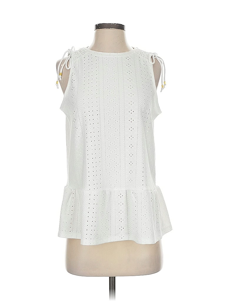 Pre-owned Michael Michael Kors Sleeveless Blouse In White