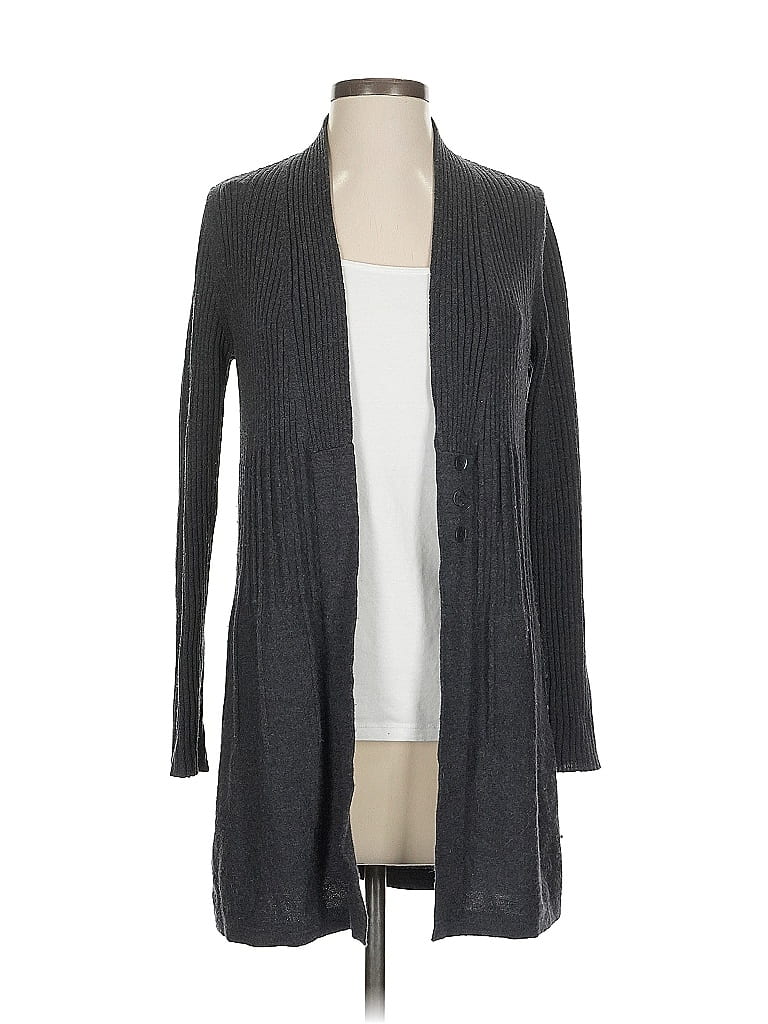 Pre-owned Assorted Brands Wool Cardigan Sweater In Gray