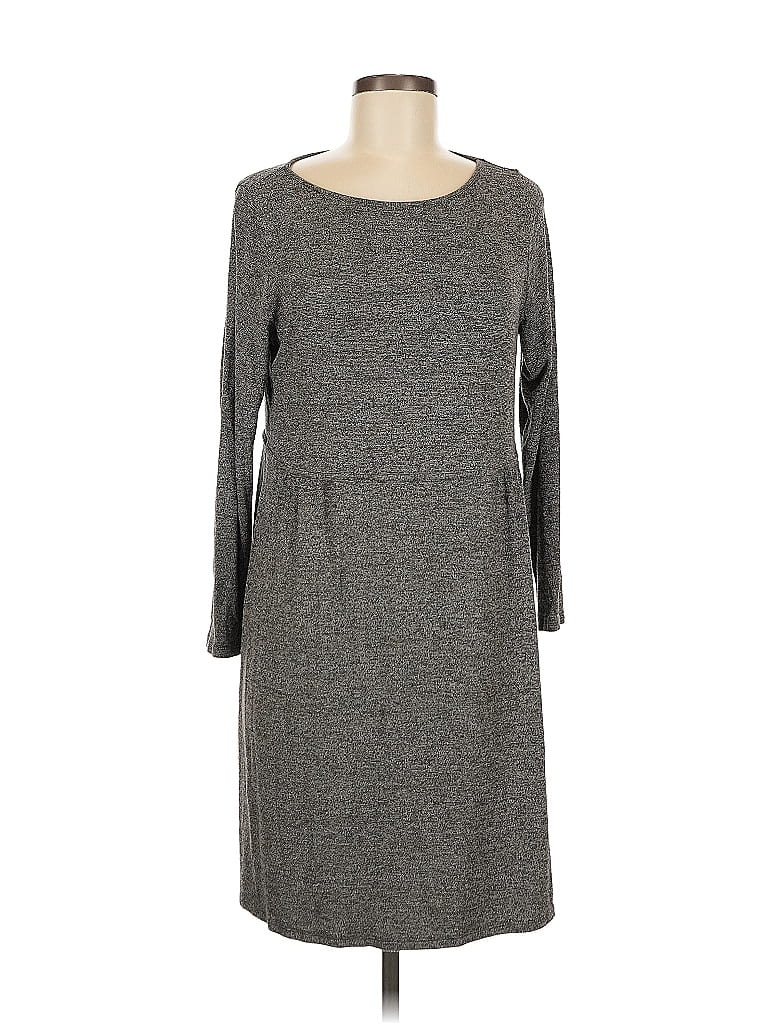 Pre-owned Jjill Casual Dress In Gray
