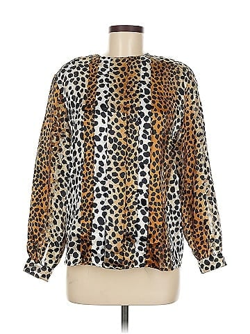 Fiji Brown Leopard Print Polyester Blouse (view 1)