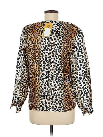 Fiji Brown Leopard Print Polyester Blouse (view 2)
