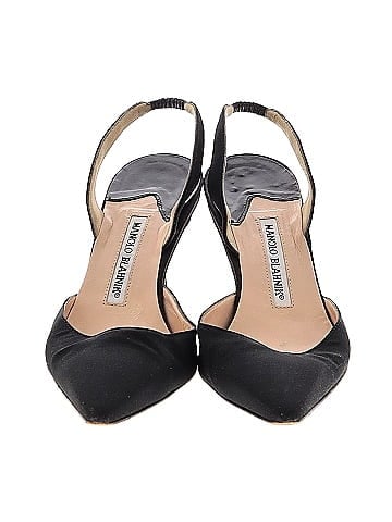 Manolo Blahnik Satin Carolyne Slingback Pumps (view 2)