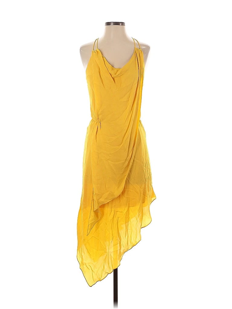 Haute Hippie 100% Silk Yellow Cocktail Dress Size XS - photo 1