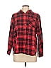 Isaac Mizrahi LIVE! 100% Cotton Plaid Red Long Sleeve Button-Down Shirt Size 10 - photo 1