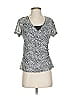 Tahari Silver Gray Short Sleeve Top Size S - photo 1