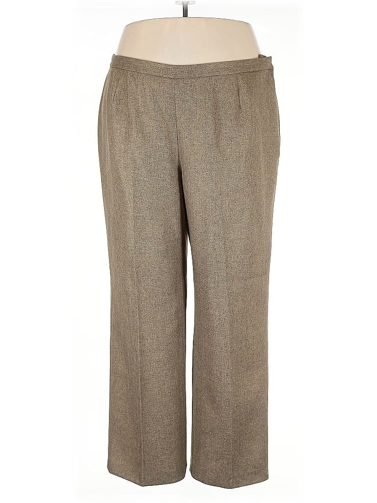 Le Suit 100% Polyester Tweed Brown Dress Pants Size 20 - photo 1