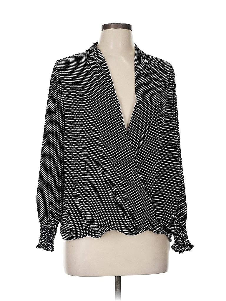 Pre-owned Adrianna Papell Long Sleeve Blouse In Gray