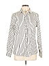 Foxcroft Stripes Ivory Long Sleeve Blouse Size 10 - photo 1