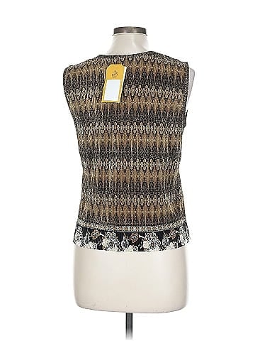 Plisse Brown Patterned Polyester Top  (view 2)